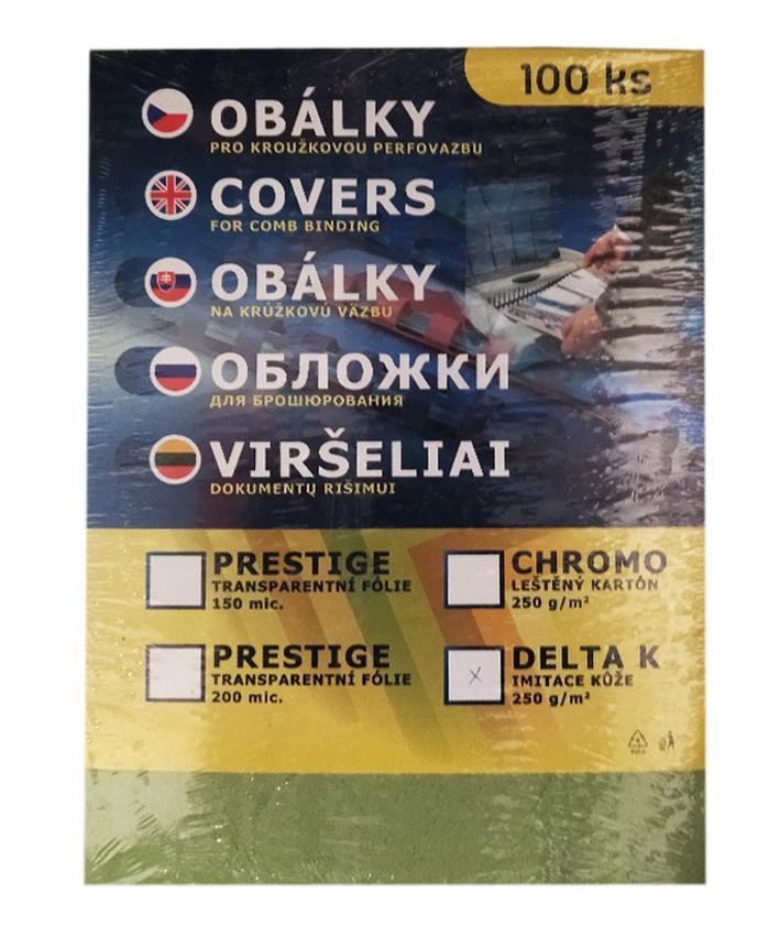 Zadní strana - imitace kůže /100 ks zelená A4/250 g