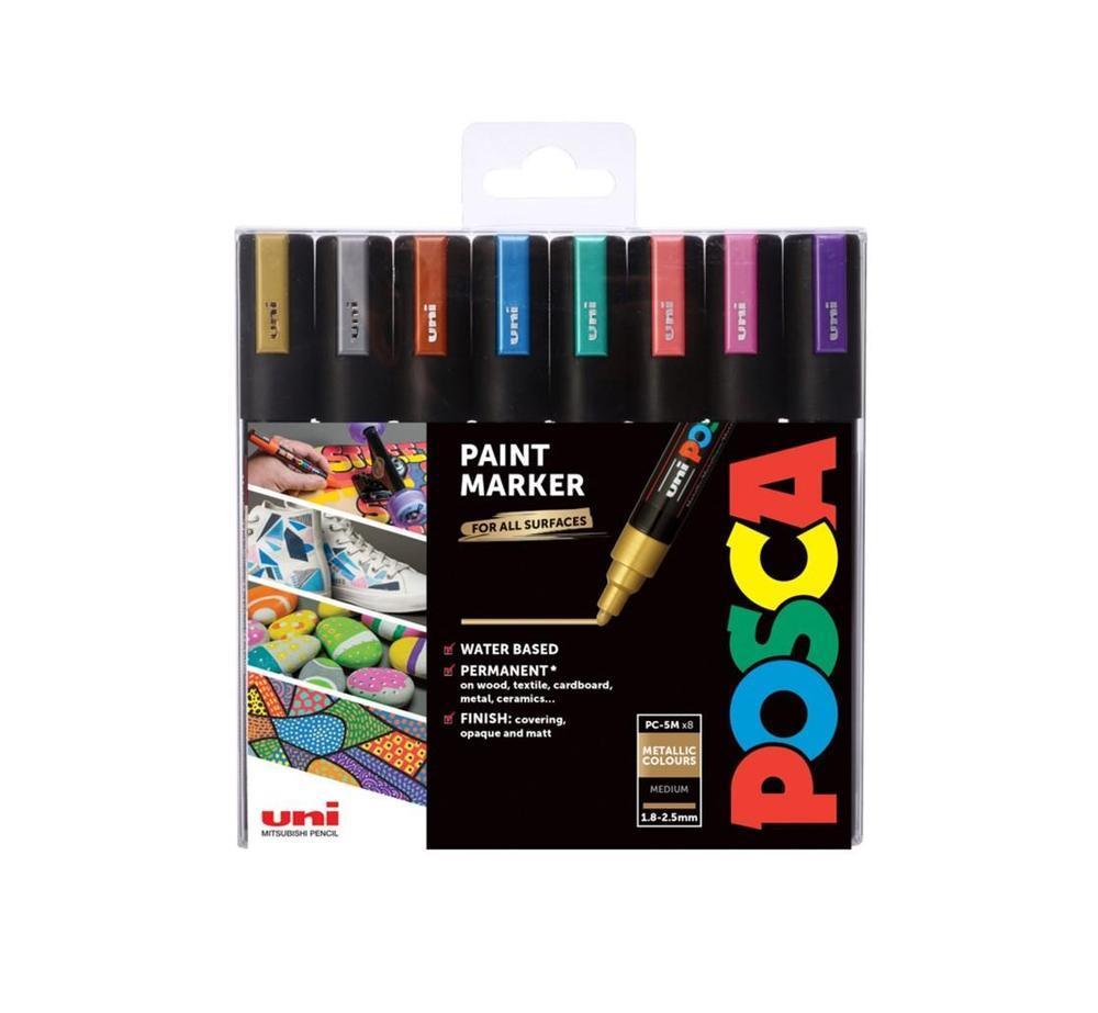 POSCA unikátní popisovač PC-5M sada 2,5 mm 8 metalických barev