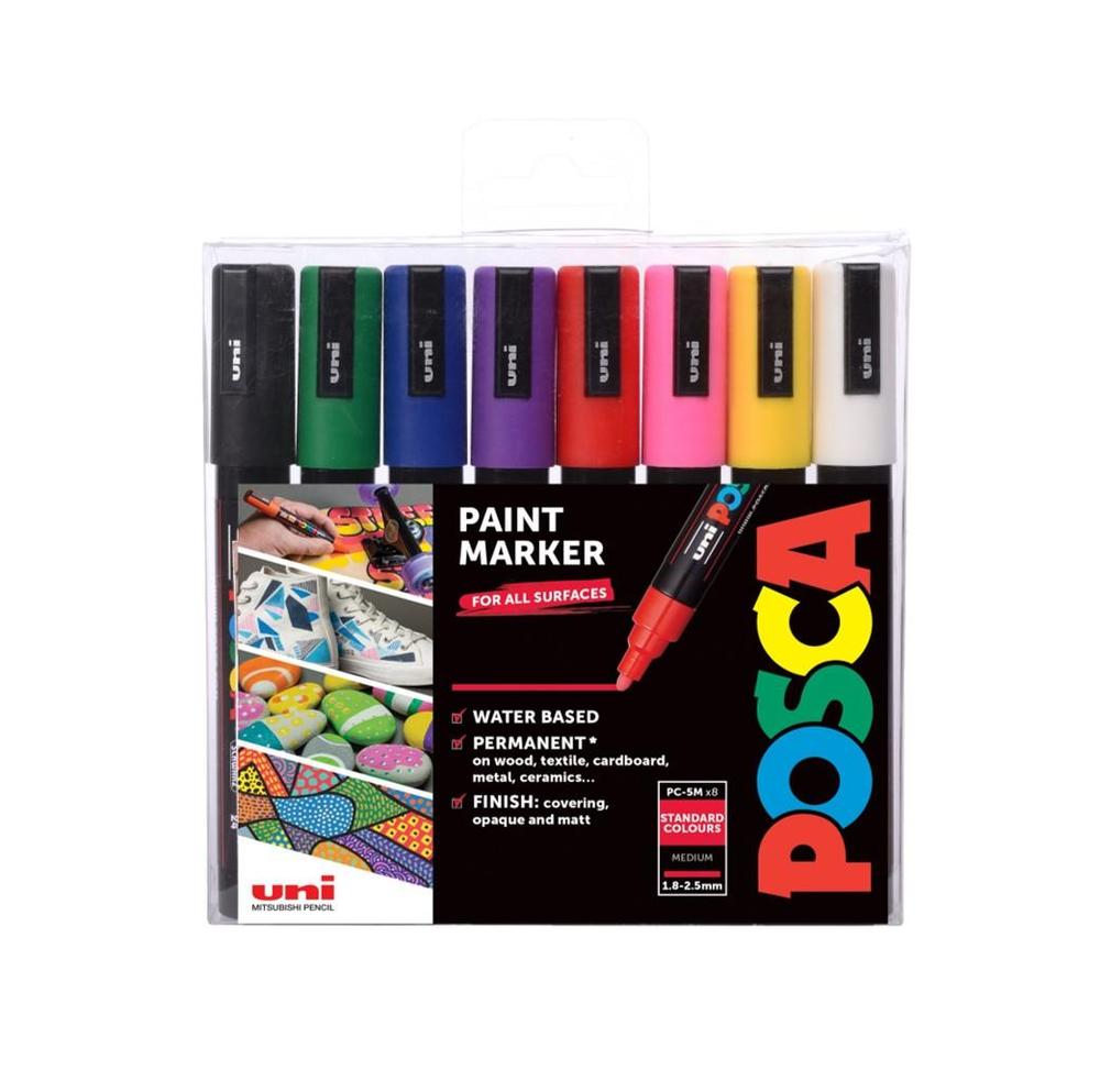 POSCA unikátní popisovač PC-5M sada 2,5 mm 8 základní barev