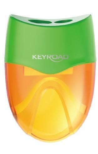 Keyroad ořezávátko plast 2 otvory Mellow plast 2 otvory + zásobník Robby duo, oranžové