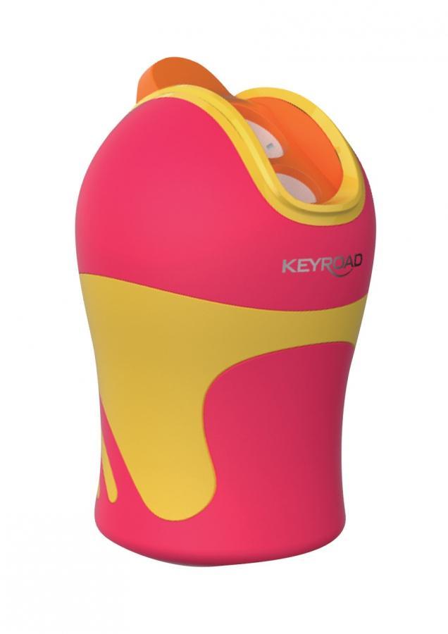 Keyroad ořezávátko plast 2 otvory, na kulaté špičky, uzav. zásobník Color červené