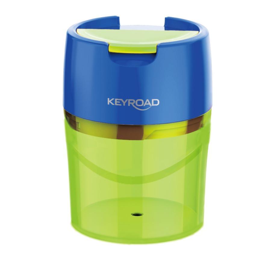 Keyroad ořezávátko plast 2 otvory + zásobník Robby duo, zelené