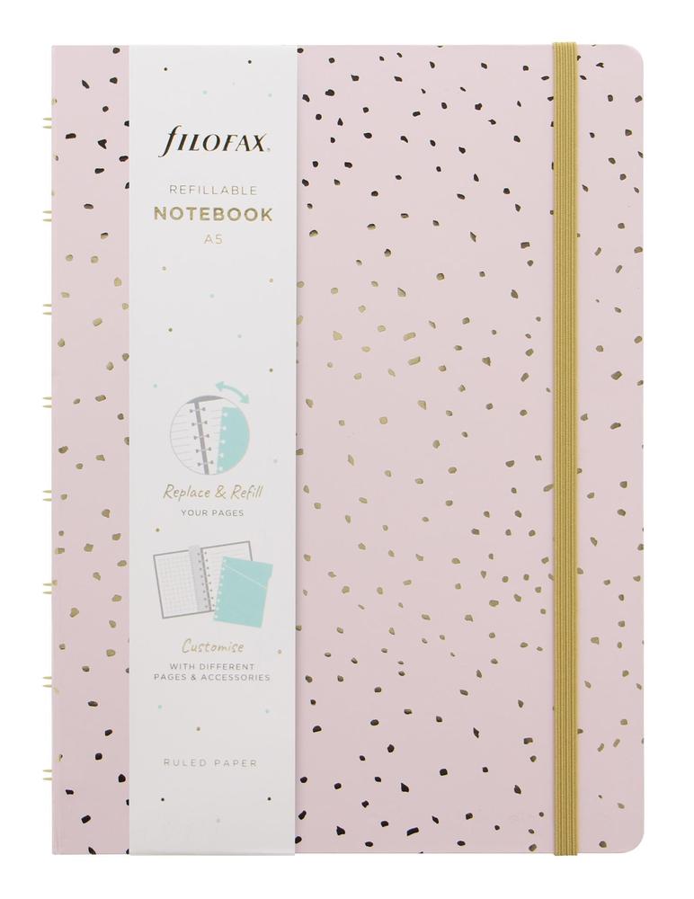 Filofax zápisník Notebook Confetti A5, Rose Quartz