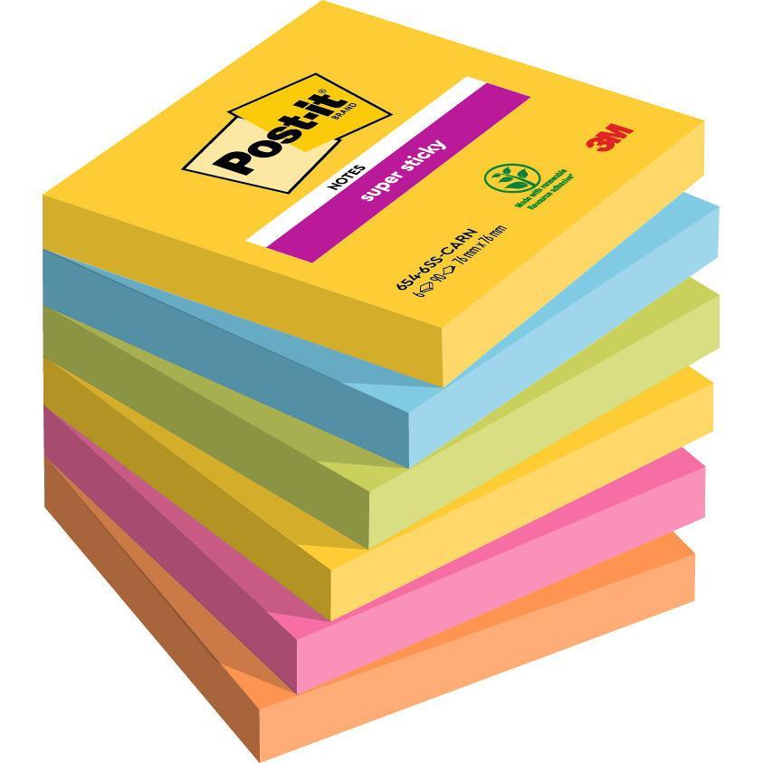 Post-it blok samolepicí 76 x 76 mm/6 ks, Carnival