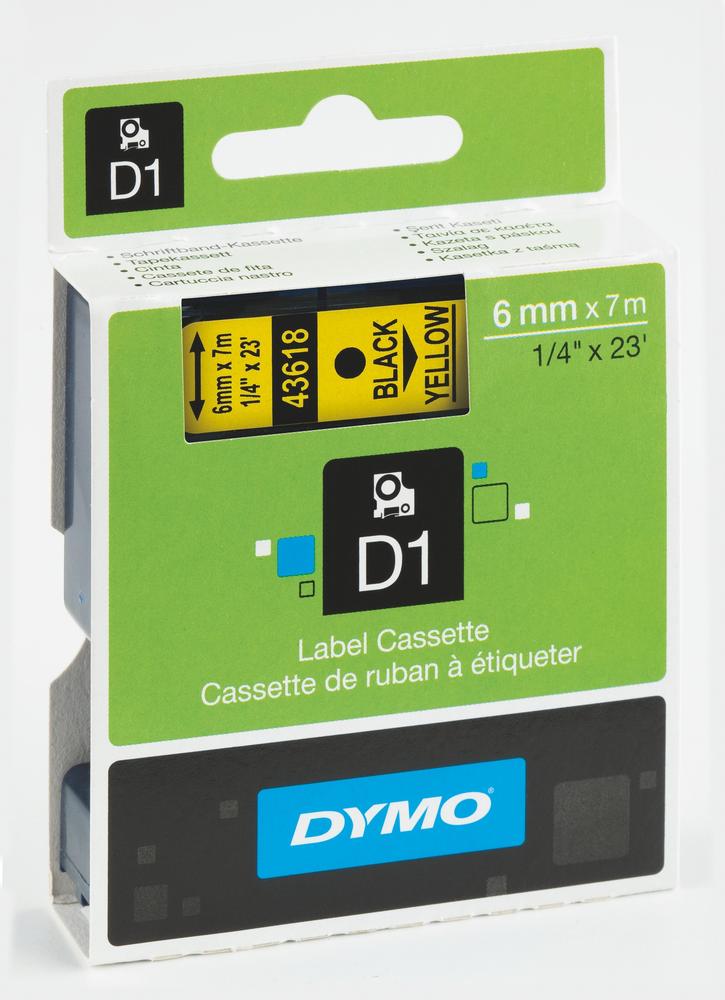 Dymo páska D1 6mm/7m černá na žluté