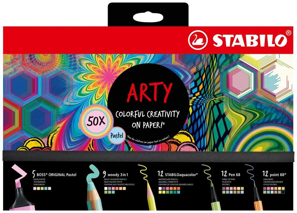 Kreativní sada Pastel STABILO ARTY 50 kusů sada