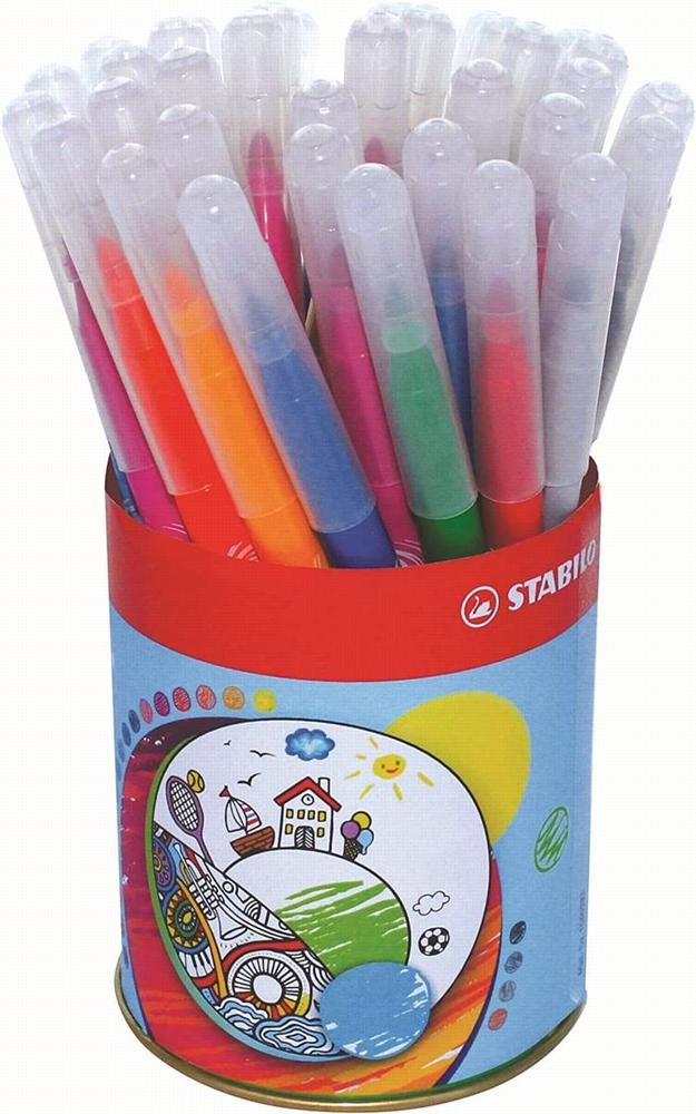 Vláknový fix STABILO power sada 36 ks v kovové dóze