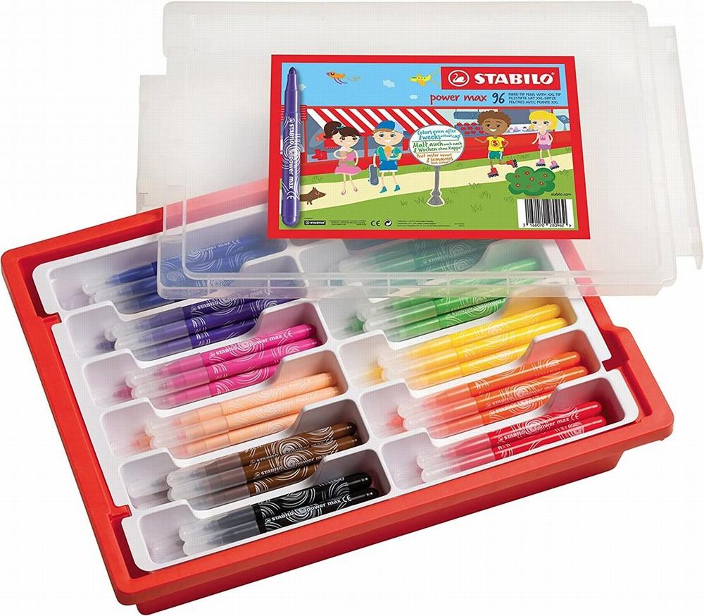 Vláknový fix STABILO power max sada 96 ks box