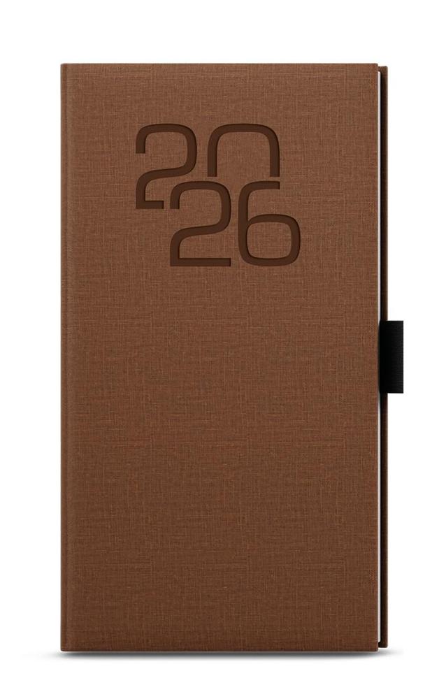 Baloušek Tisk diář týdenní Jakub Fabric kapesní hnědý