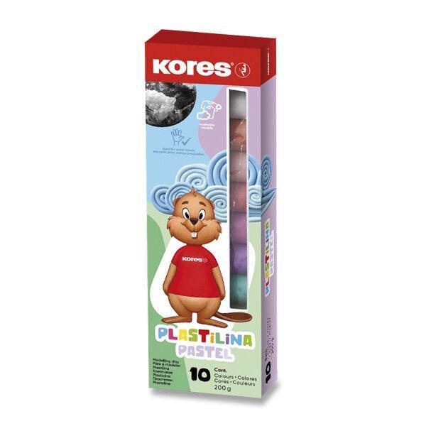 Kores modelína Pastel 200 g (10 barev) v papír. krabičce