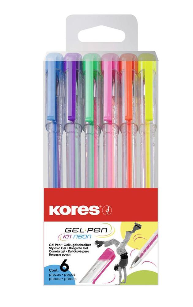 Kores pero kuličkové K11 NEON trojhranné 1 mm, 6 ks