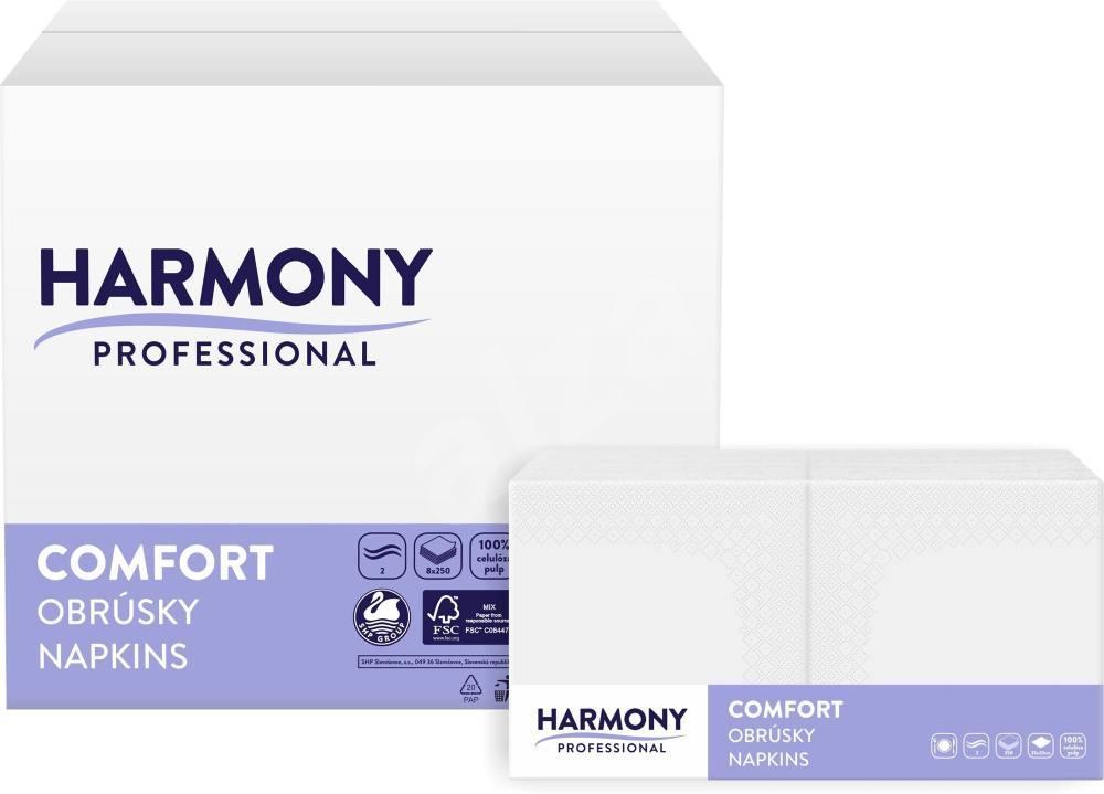 Harmony ubrousky 40 x 40cm, 2-vrstvé, bílé / 250 ks