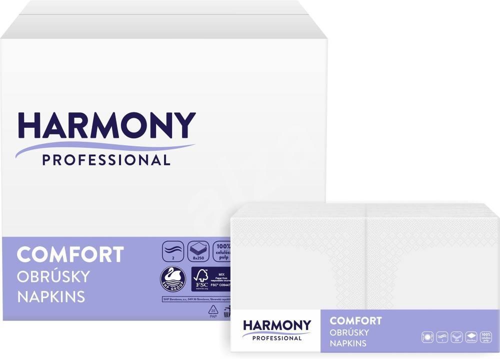Harmony ubrousky Professional Gastro bílé 40x40 cm, 2-vrstvé / 250 ks