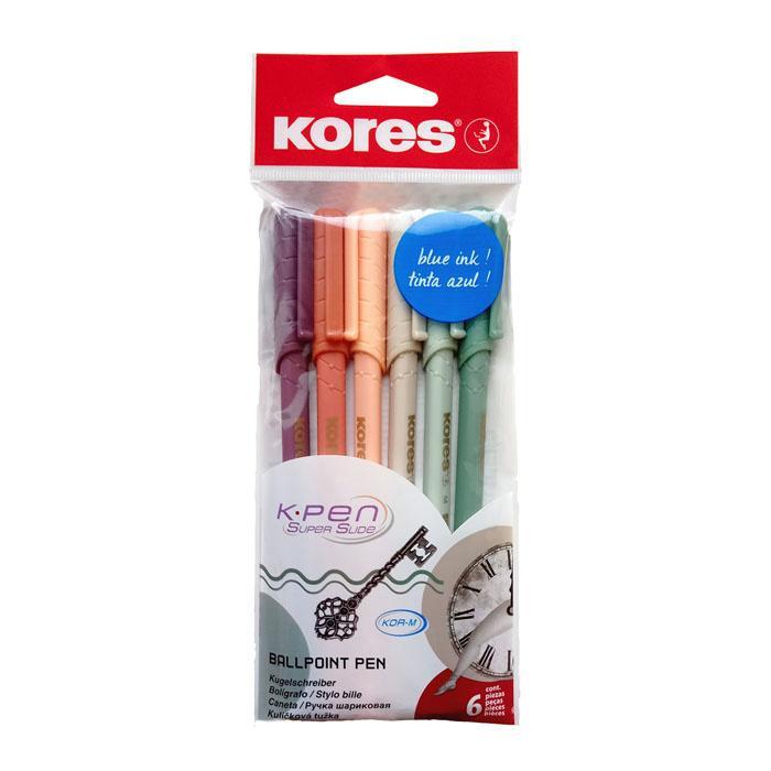 Kores pero kuličkové K0 Pen Vintage Style trojhranné 1 mm, mix 6 barev