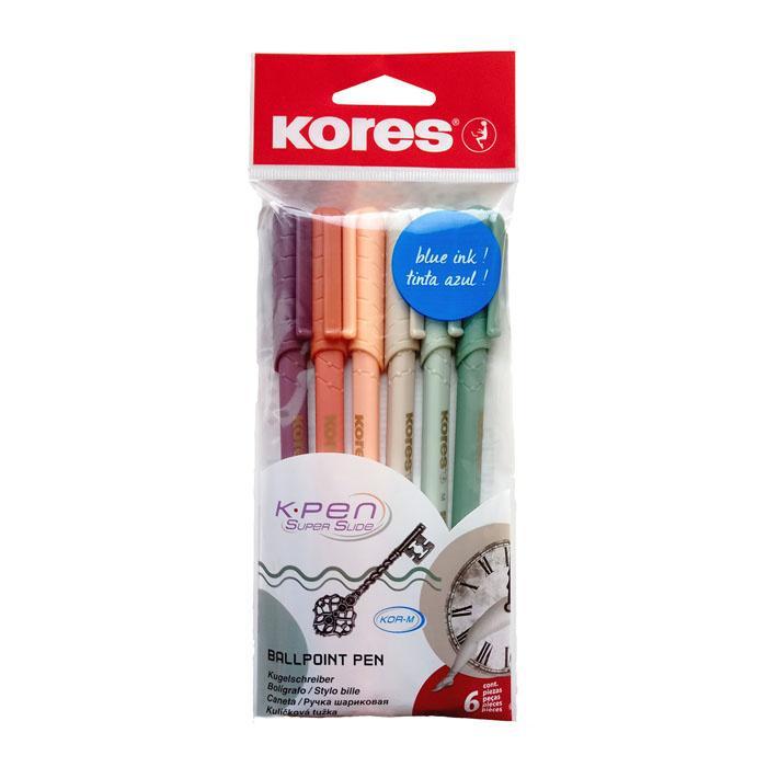 Kores pero kuličkové K0 Pen Vintage Style trojhranné 1 mm, mix barev 6 ks