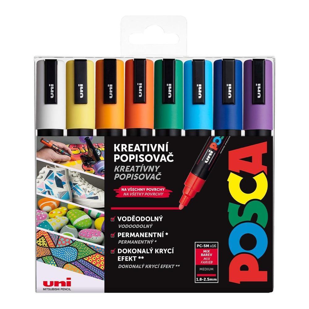 POSCA unikátní popisovač PC-5M 1,8-2,5 mm sada 16 mix barev