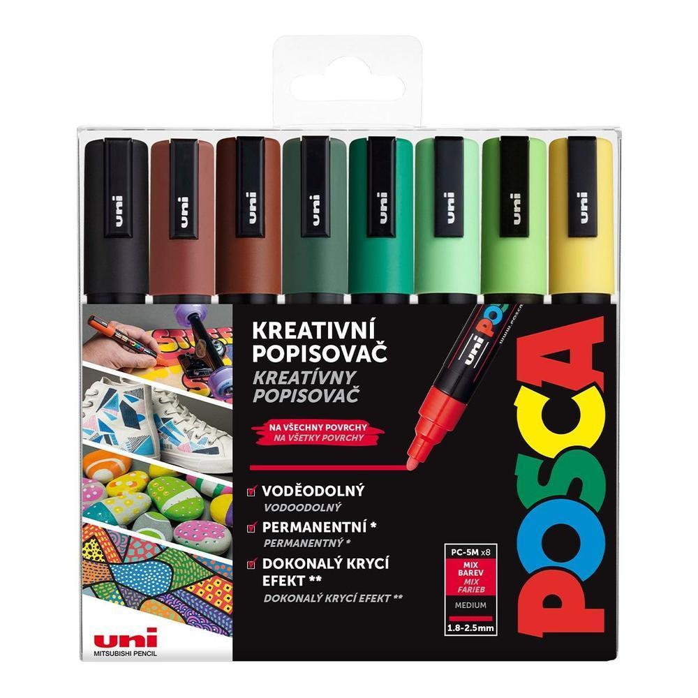 POSCA unikátní popisovač PC-5M, EARTH 1,8-2,5 mm sada 8 mix zemitých tónů