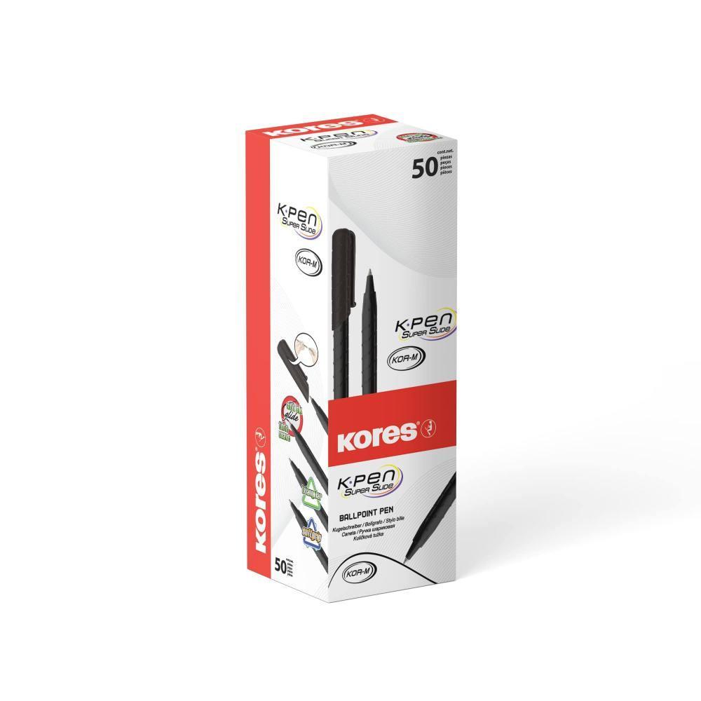 Kores pero kuličkové K0 trojhranné 1 mm, černé 50 ks