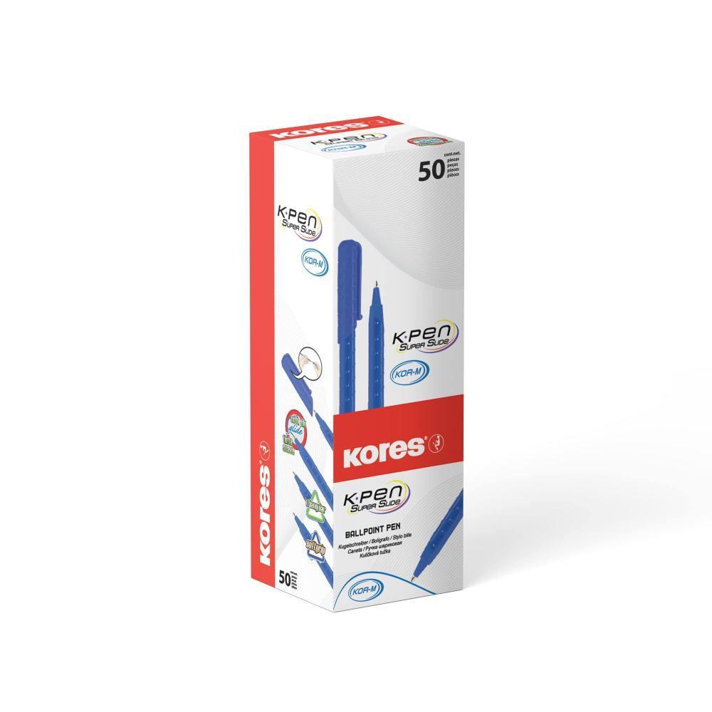 Kores pero kuličkové K0 trojhranné 1 mm, modré 50 ks