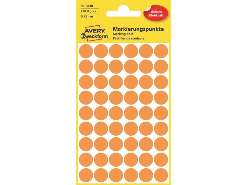 Zweckform etikety průměr 12 mm/270 ks, oranžové