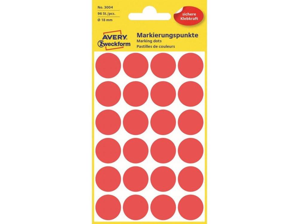 Zweckform etikety průměr 18mm/96ks, červené