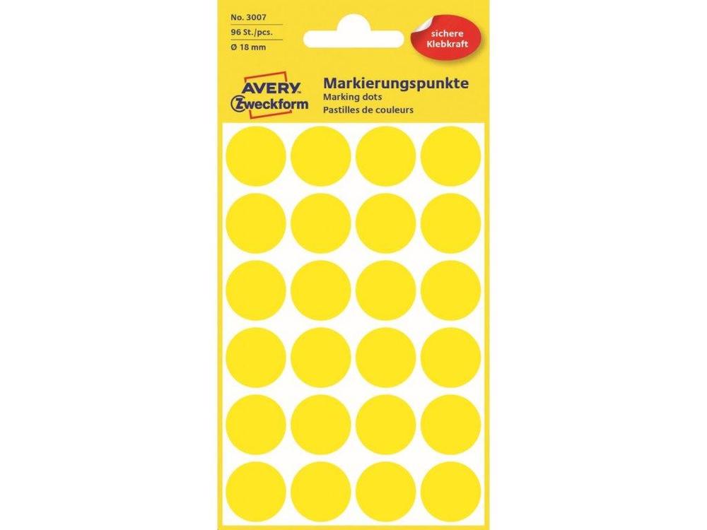 Zweckform etikety průměr 18mm/96ks, žluté