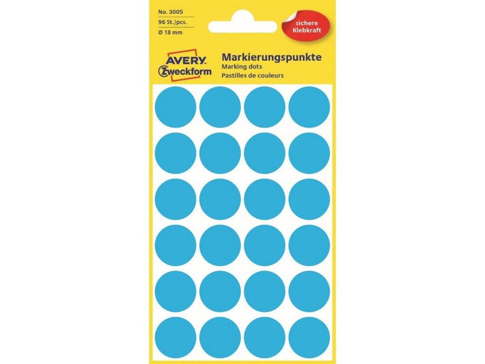Zweckform etikety průměr 18mm/96ks, modré