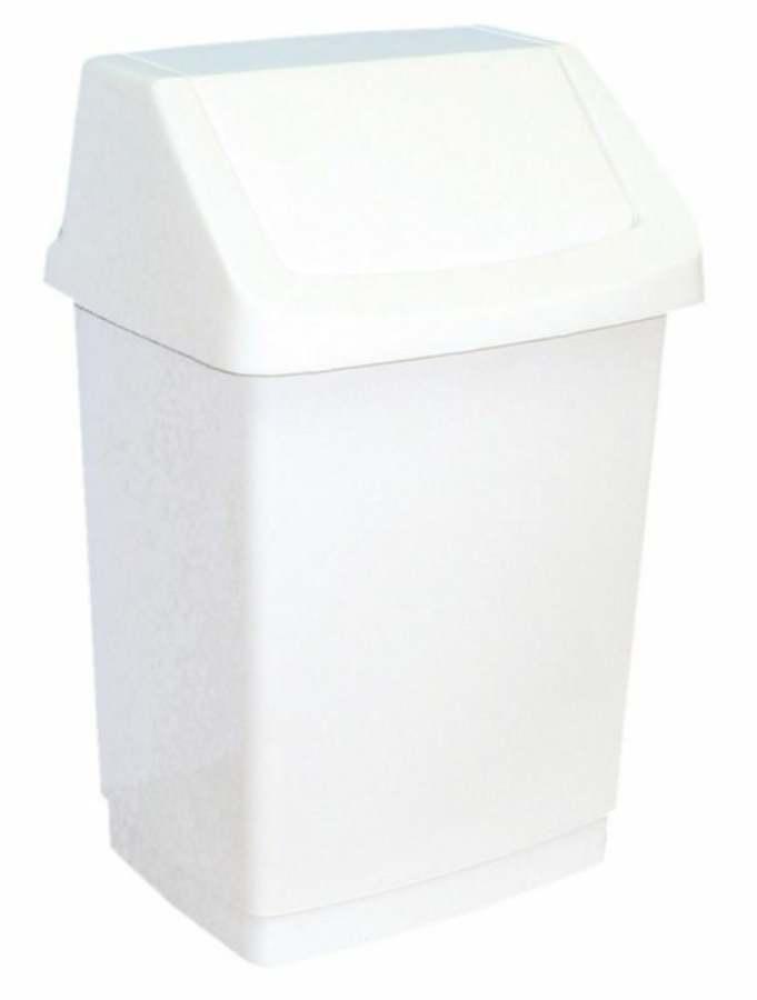 Koš výklopný plastový bílý hranatý 50 l