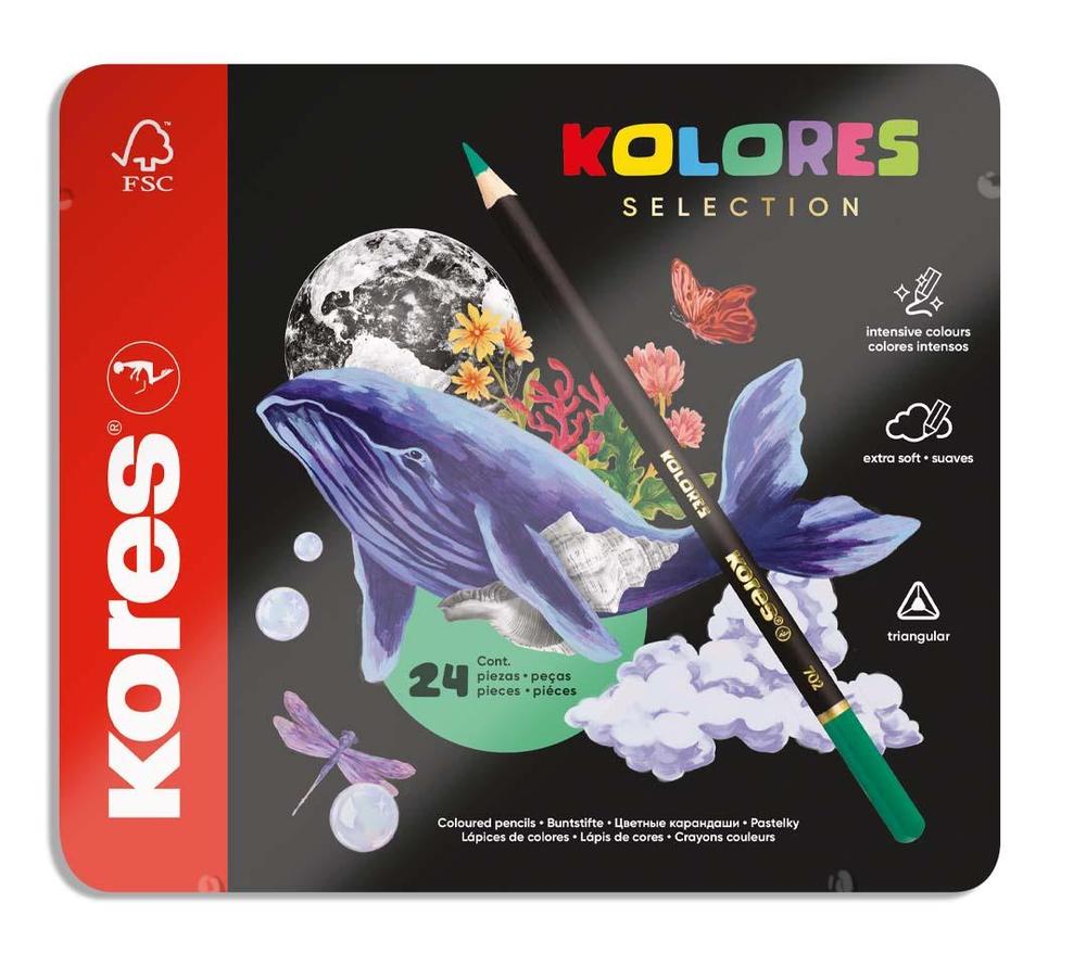 Kores pastelky Kolores trojhranné 24 ks Selection