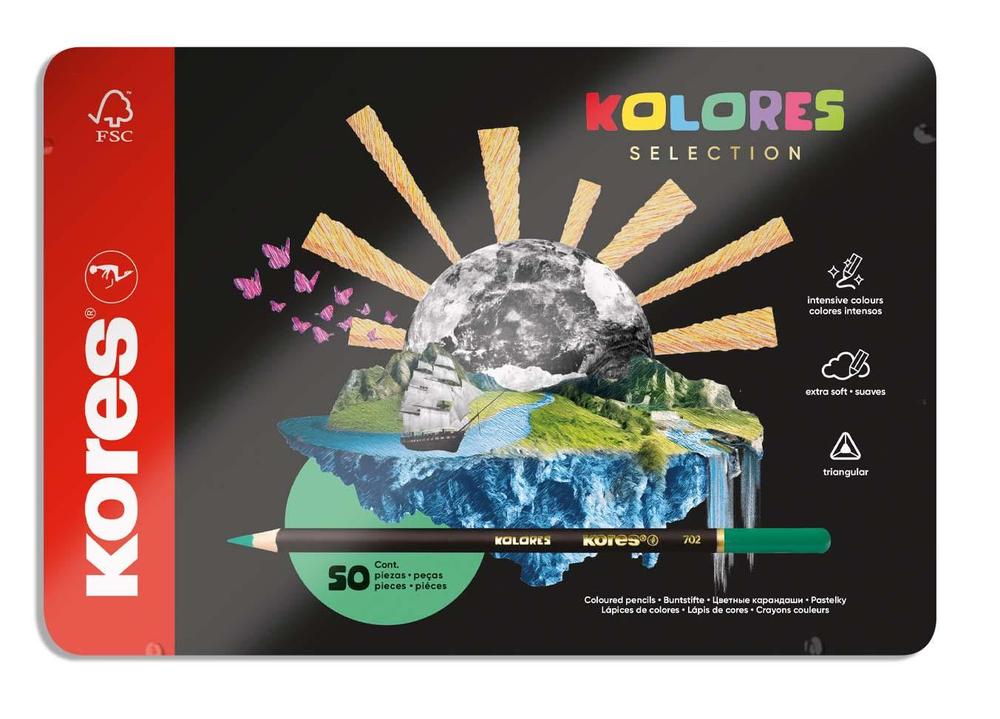 Kores pastelky Kolores trojhranné 50 ks Selection