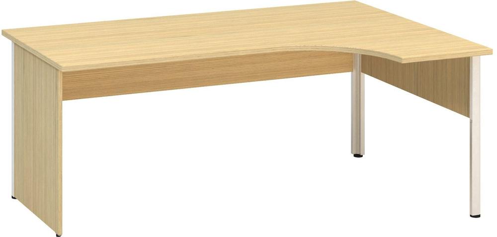 Kancelářský psací stůl ALFA 100 ergo, pravý, 1800 mm, dub vicenza