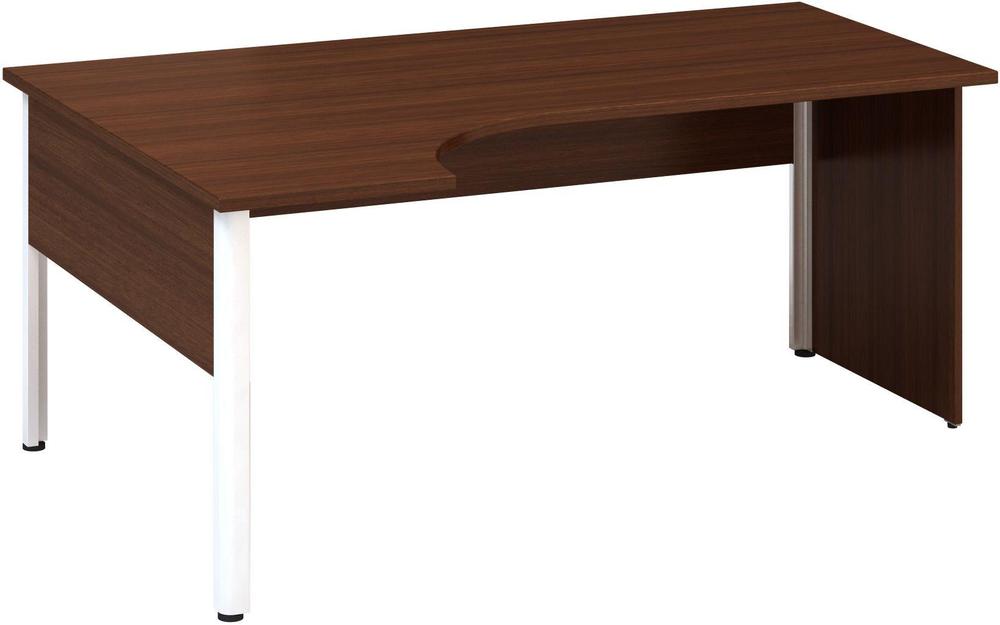 Kancelářský psací stůl ALFA 100 ergo, levý, 1800 mm, ořech