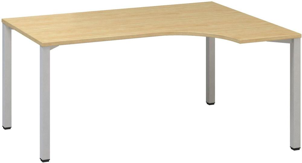 Kancelářský psací stůl ALFA 200 ergo, pravý, 1600 mm, divoká hruška / šedá