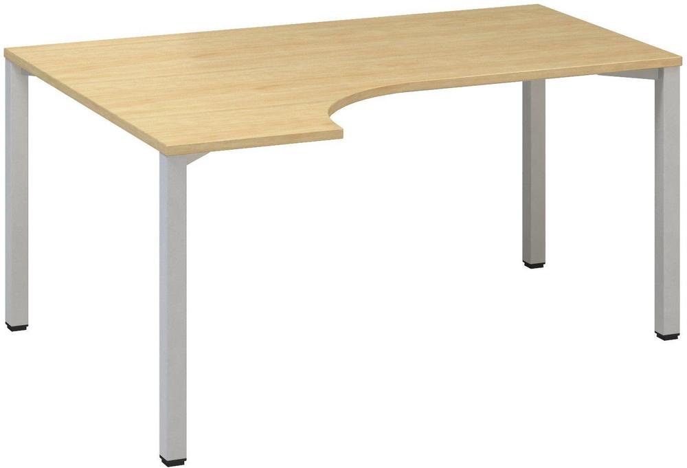Kancelářský psací stůl ALFA 200 ergo, levý, 1600 mm, divoká hruška / šedá