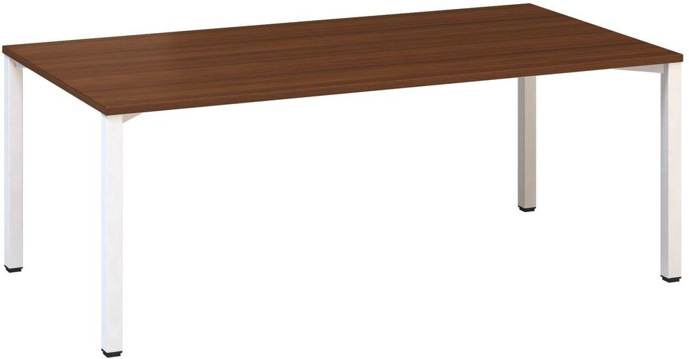 Jednací stůl ALFA 420 konferenční, 2000 x 1000 mm, ořech / bílá
