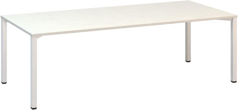 Jednací stůl ALFA 420 konferenční, 2400 x 1000 mm, bílá / bílá