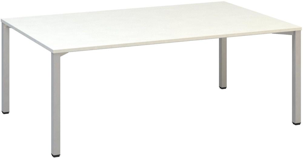 Jednací stůl ALFA 420 konferenční, 2000 x 1200 mm, bílá / šedá