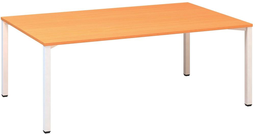 Jednací stůl ALFA 420 konferenční, 2000 x 1200 mm, buk bavaria / bílá