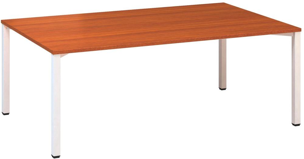 Jednací stůl ALFA 420 konferenční, 2000 x 1200 mm, třešeň / bílá