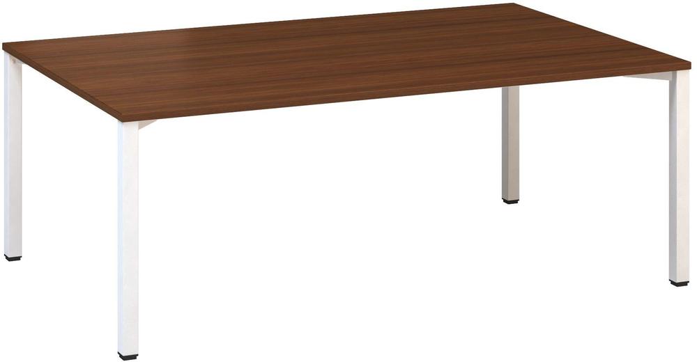 Jednací stůl ALFA 420 konferenční, 2000 x 1200 mm, ořech / bílá