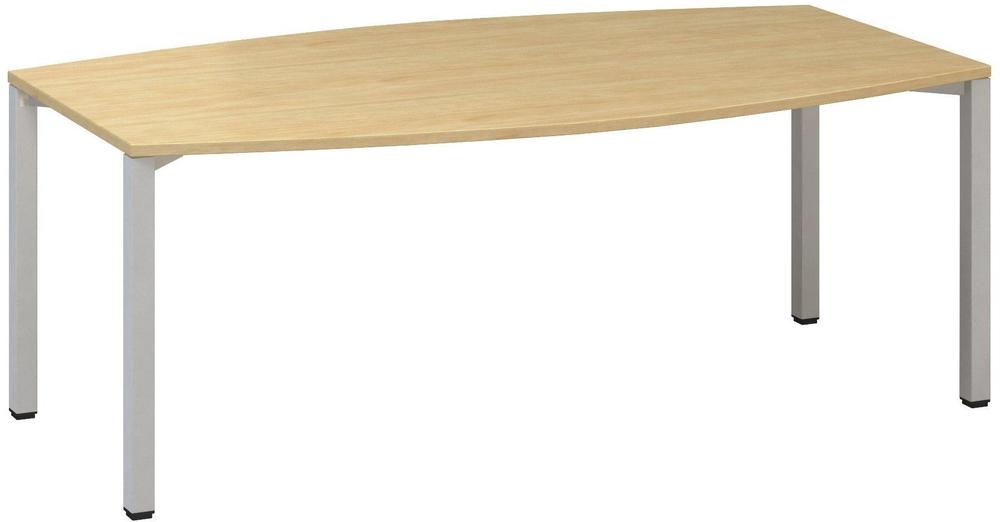 Jednací stůl ALFA 420 konferenční, barel, 2000 mm, divoká hruška / šedá