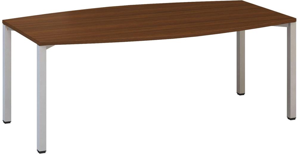 Jednací stůl ALFA 420 konferenční, barel, 2000 mm, ořech / šedá