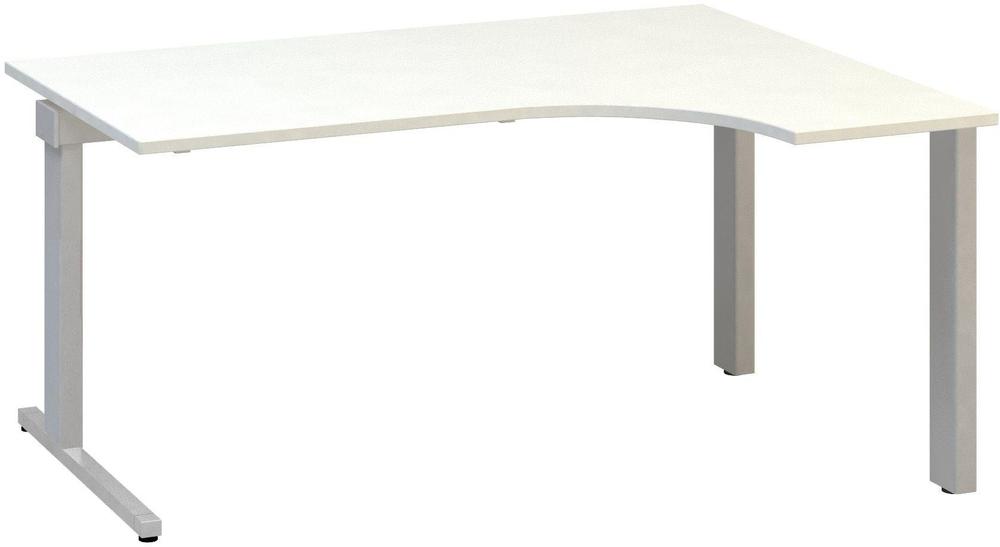 Kancelářský psací stůl ALFA 305 ergo, pravý, 1600 mm, bílá / šedá