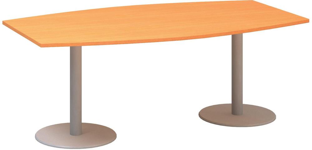 Jednací stůl ALFA 400 konferenční, barel, 2000 mm, buk bavaria / šedá