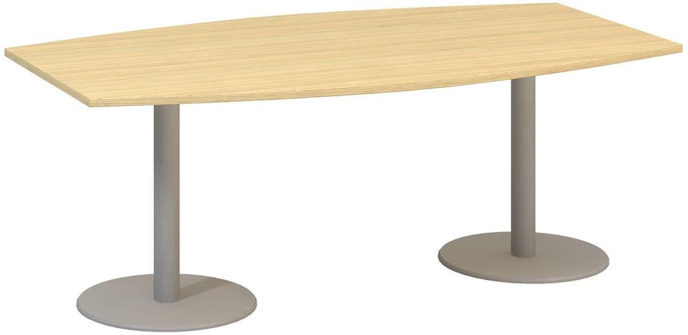 Jednací stůl ALFA 400 konferenční, barel, 2000 mm, dub vicenza / šedá