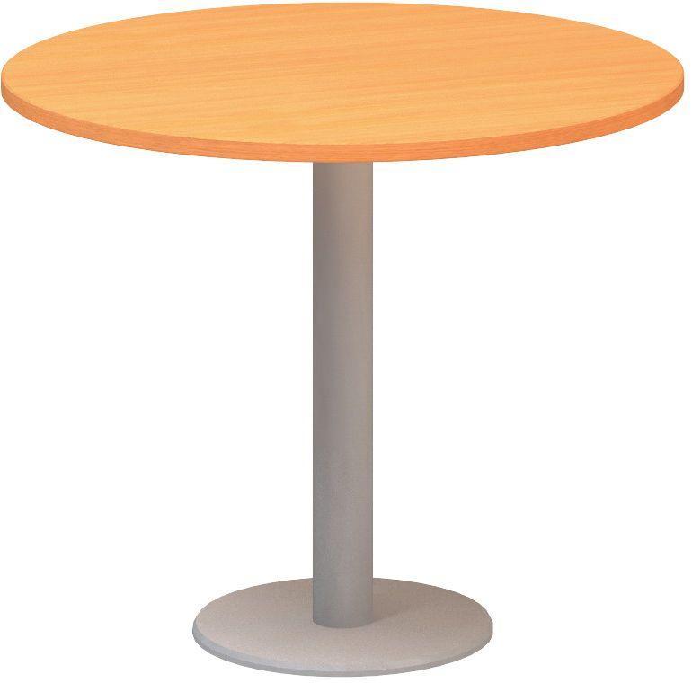 Jednací stůl ALFA 400 konferenční, kruh, 900 mm, buk bavaria / šedá