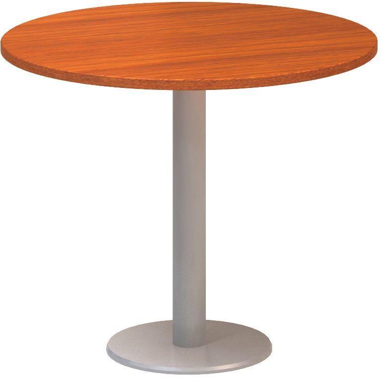Jednací stůl ALFA 400 konferenční, kruh, 900 mm, třešeň / šedá