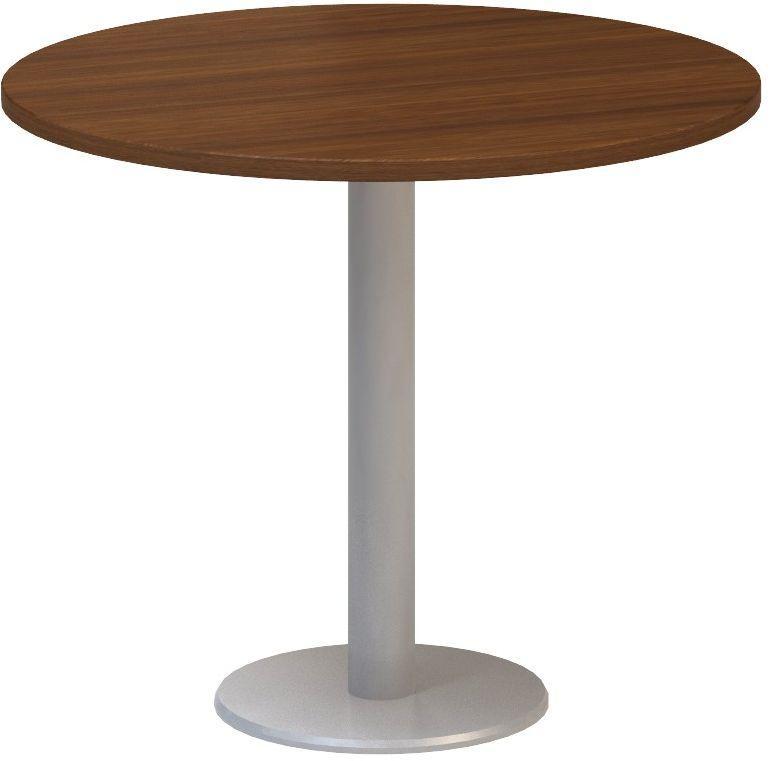 Jednací stůl ALFA 400 konferenční, kruh, 900 mm, ořech / šedá