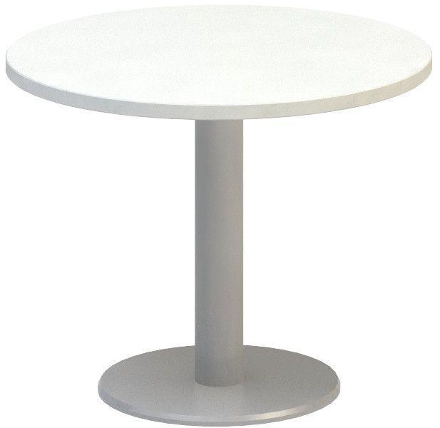 Jednací stůl ALFA 400 konferenční, kruh, 700 mm, nízký, bílá / šedá