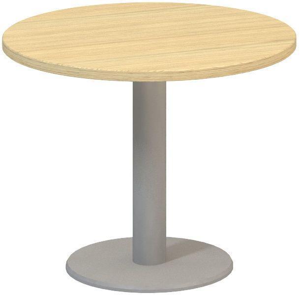 Jednací stůl ALFA 400 konferenční, kruh, 700 mm, nízký, dub vicenza / šedá